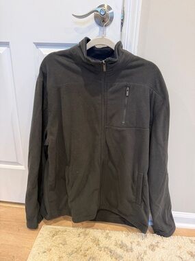 Black And Brown Men’s Full Zip Fleece Jacket Size XXL Black